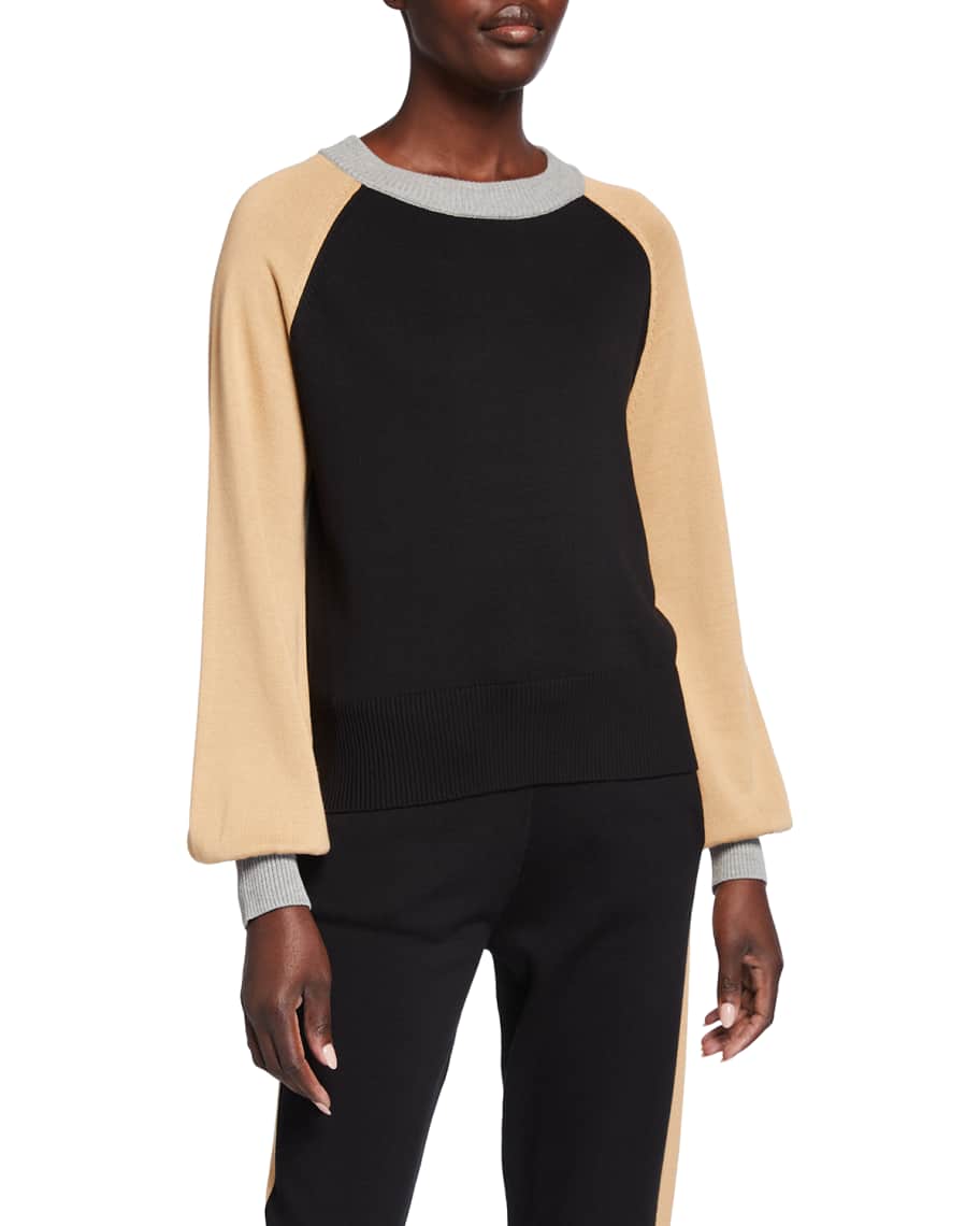 Monrow color deals block sweater