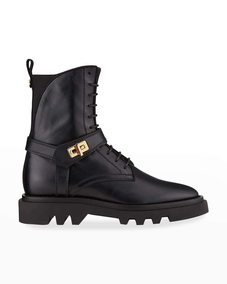 Givenchy Eden Turn-Lock Combat Boots | Neiman Marcus