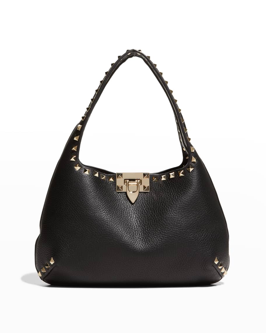 Valentino Garavani Rockstud Small Leather Hobo Bag | Neiman Marcus