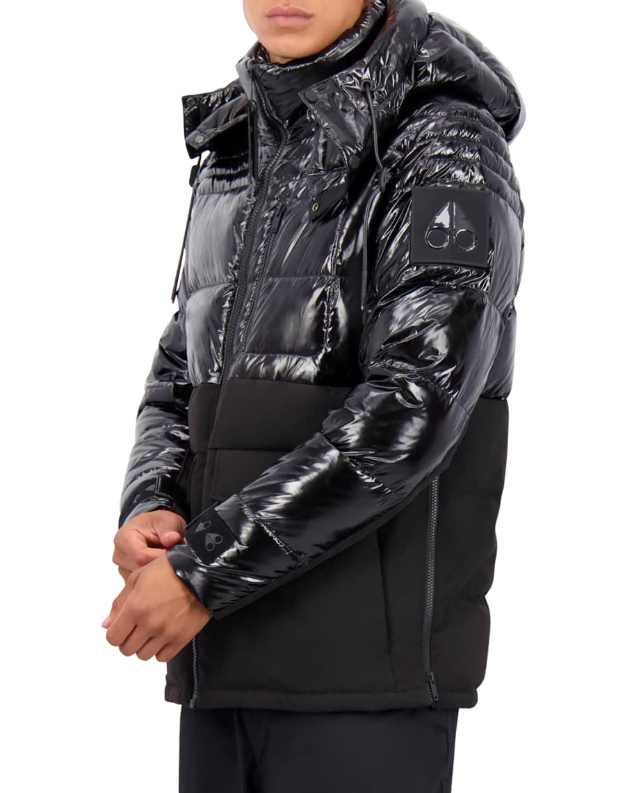 Moose Knuckles Men's Dugald Quilted Mixed-Media Hooded Jacket