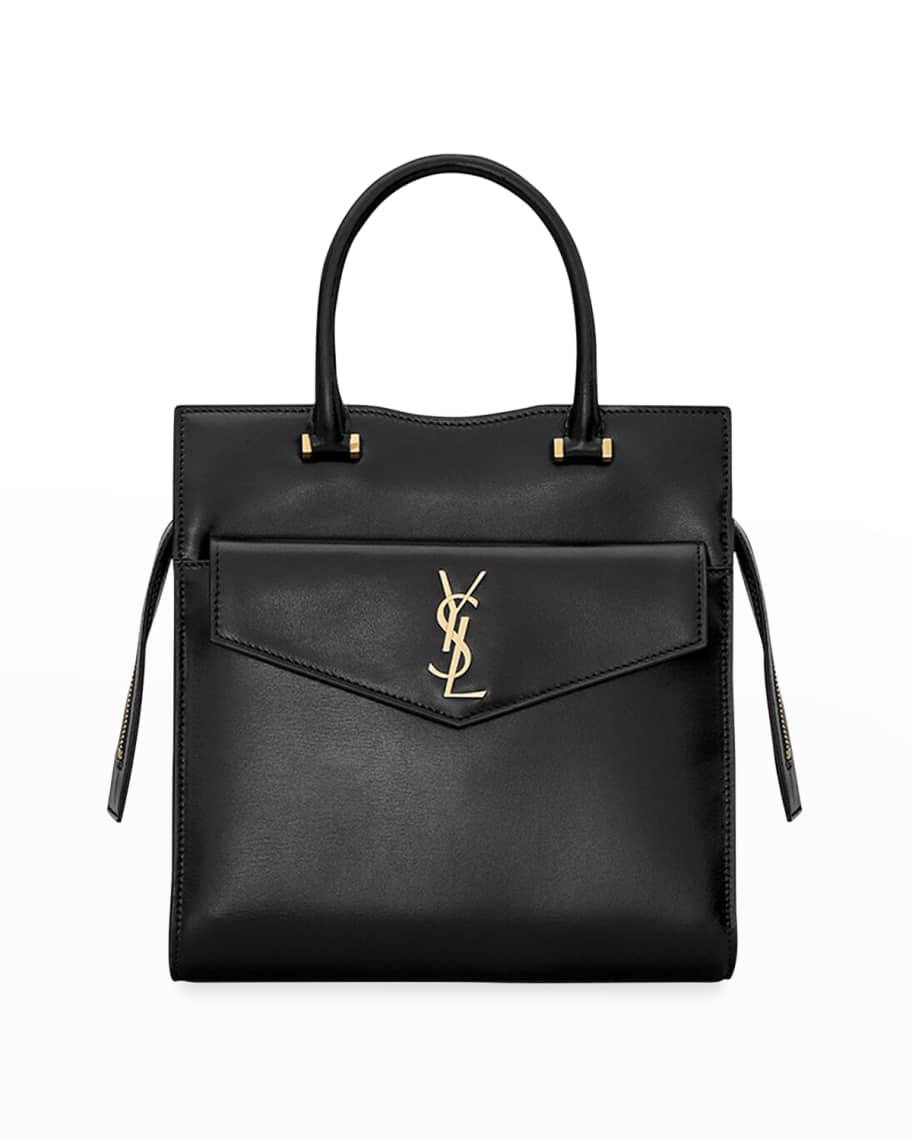 Saint Laurent YSL Medium Uptown Envelope Pouch in Black Shiny Smooth Calf  Leather - SOLD