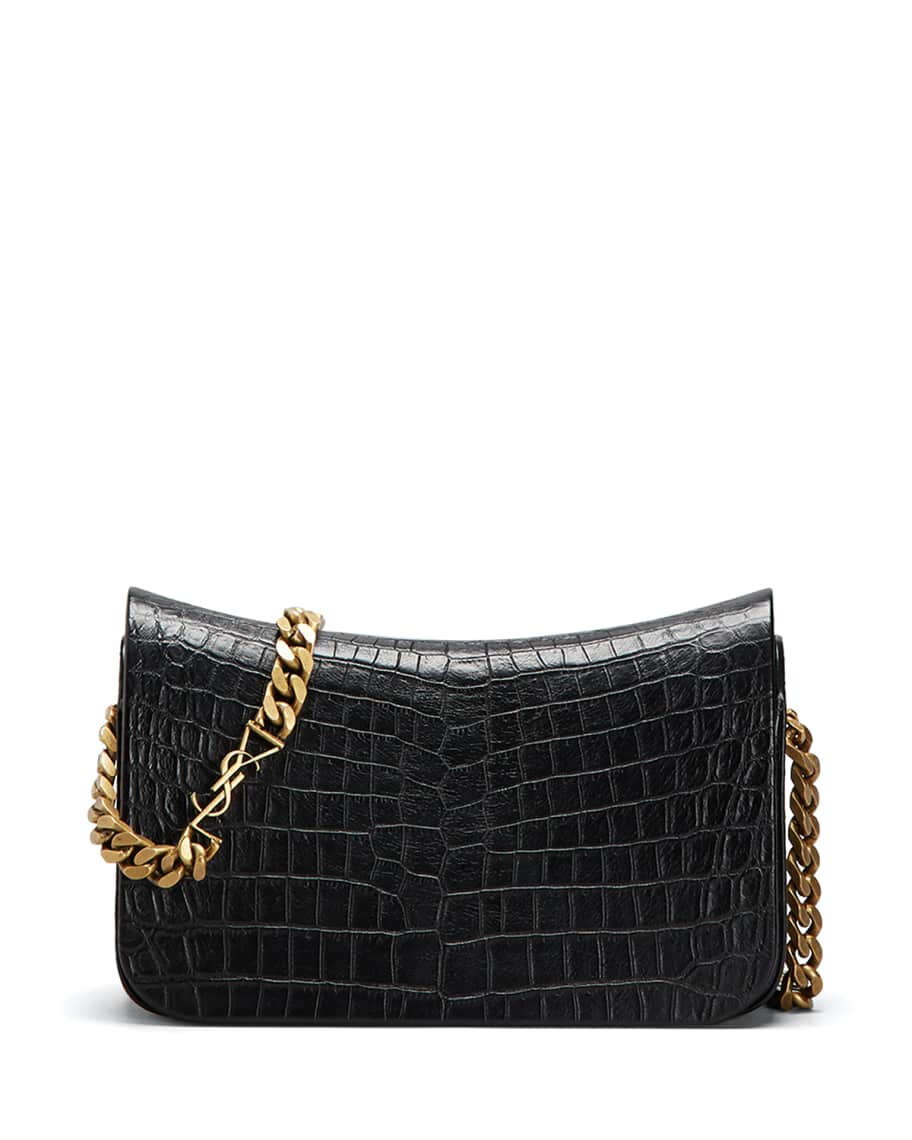 ショルダーバッグ Saint Laurent Elise Croc-Embossed Bag Saint Laurent Elise Lacquered Alligator-Embossed Crossbody Bag