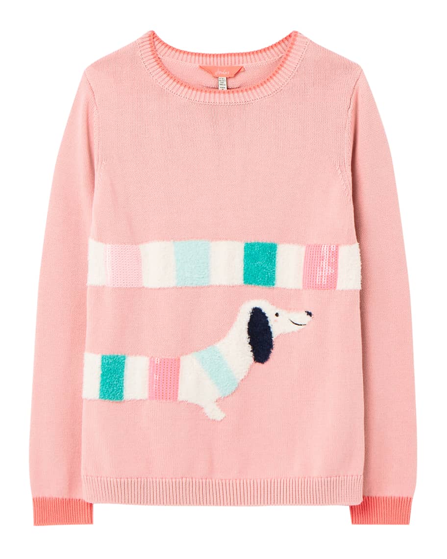 Joules Girl s GeeGee Dachshund Dog Sweater Size 4 12 Neiman Marcus