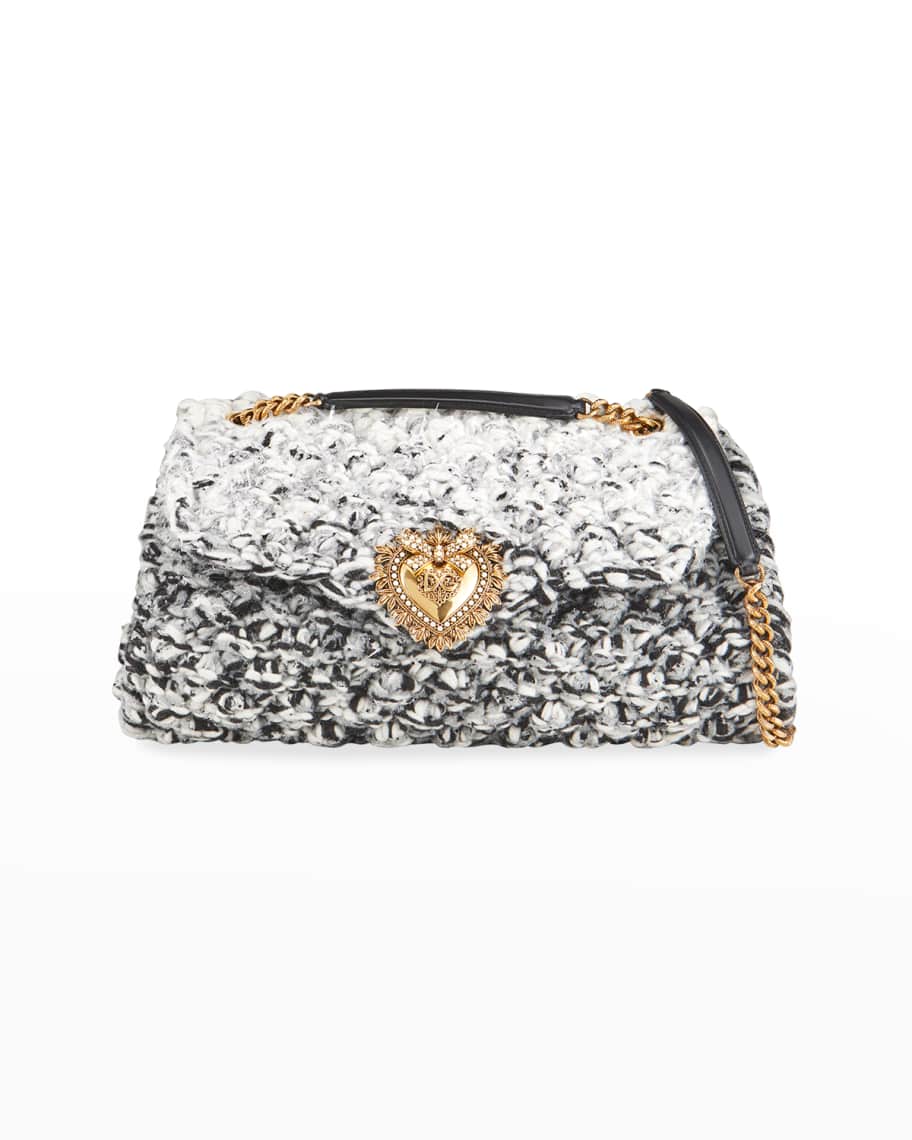 Dolce&Gabbana Knitted Devotion Double-Chain Shoulder Bag | Neiman Marcus