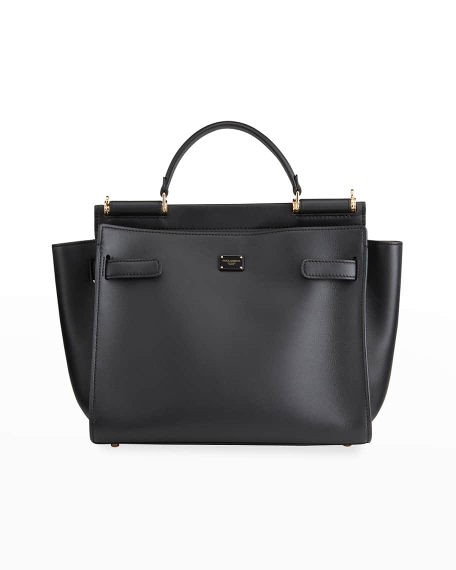 Dolce&Gabbana Sicily Medium Leather Top-Handle Bag | Neiman Marcus