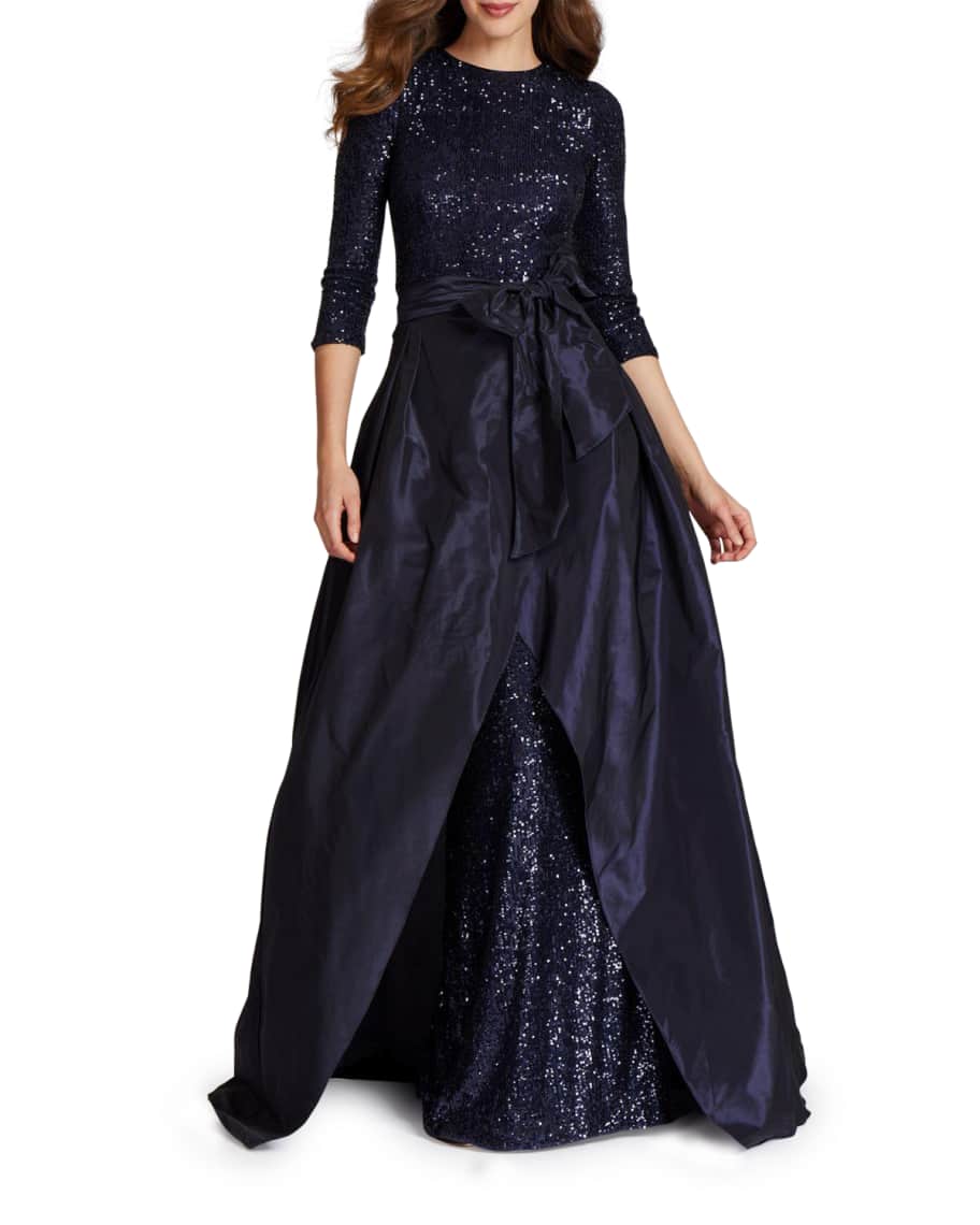 sequin column gown