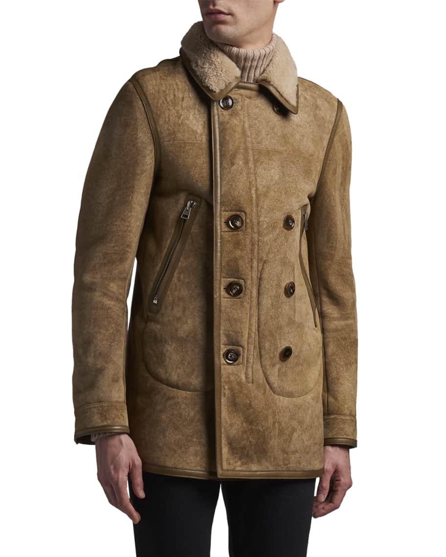 Shearling 2025 peacoat mens