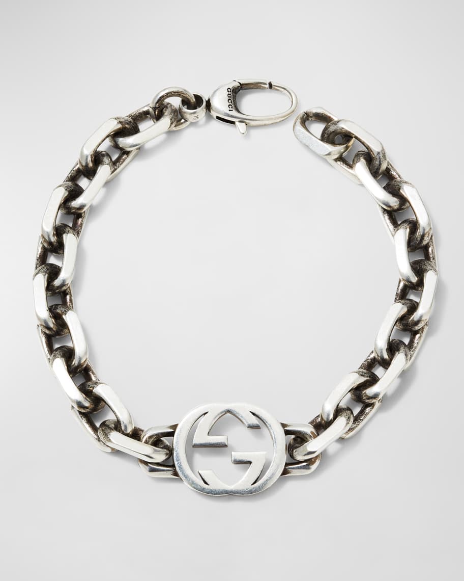 Gucci Men's Sterling Silver Interlocking G Link Bracelet