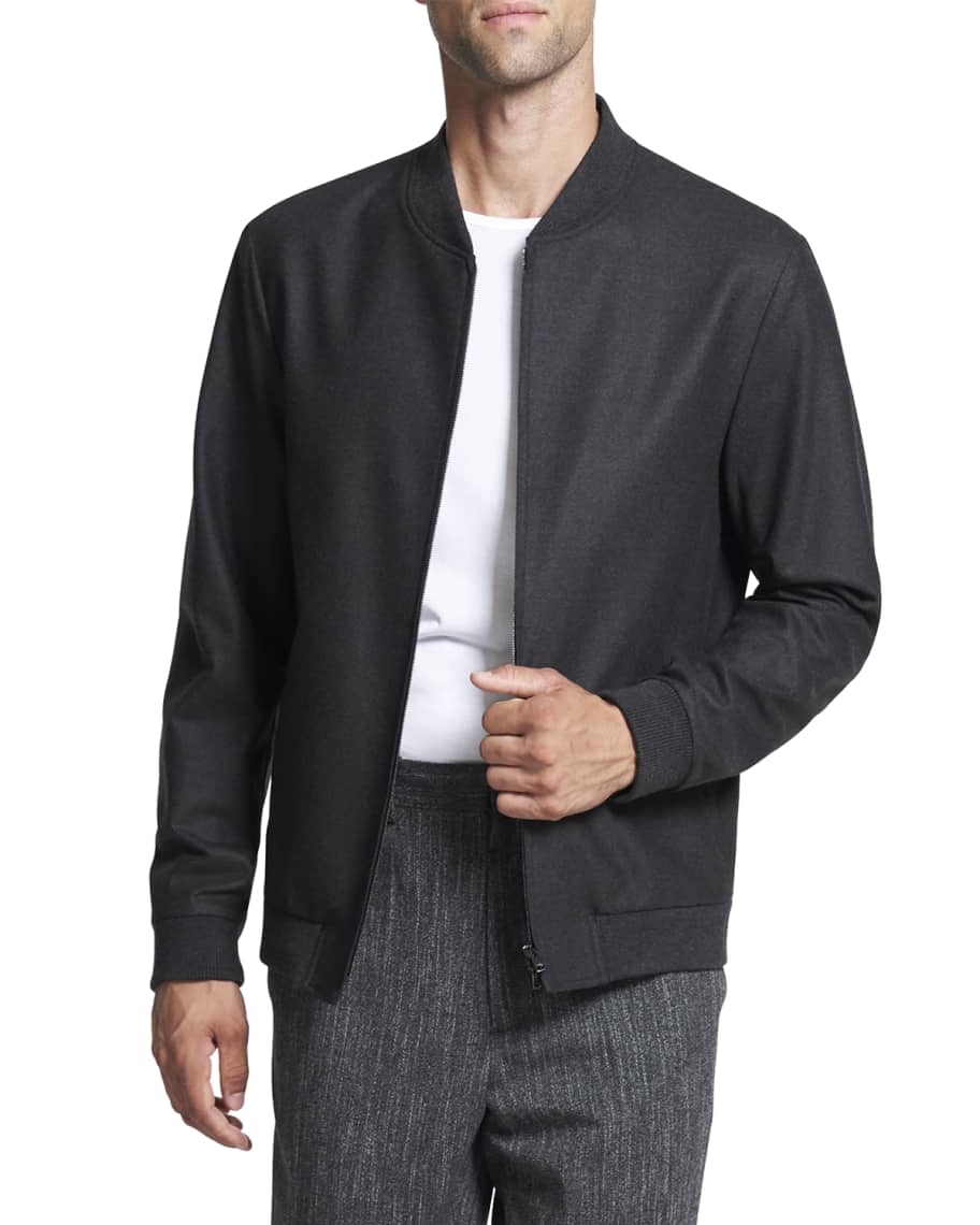 Theory Men's Aiden Knowledge Wool Bomber Jacket | Neiman Marcus