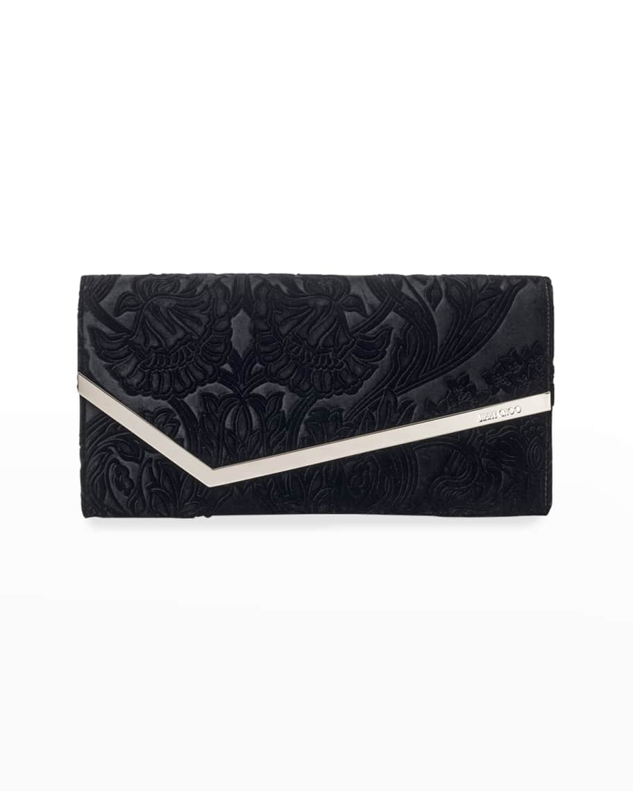 Erica Deco Print Velvet Clutch Bag