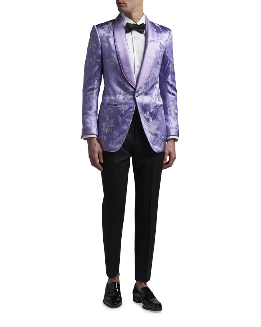 TOM FORD Men's Floral Satin Dinner Jacket | Neiman Marcus