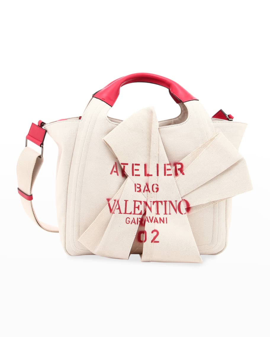VALENTINO Tote Bag Atelier 2WAY RFID Red/Ivory WW0B0H86NIZ Canvas Leather