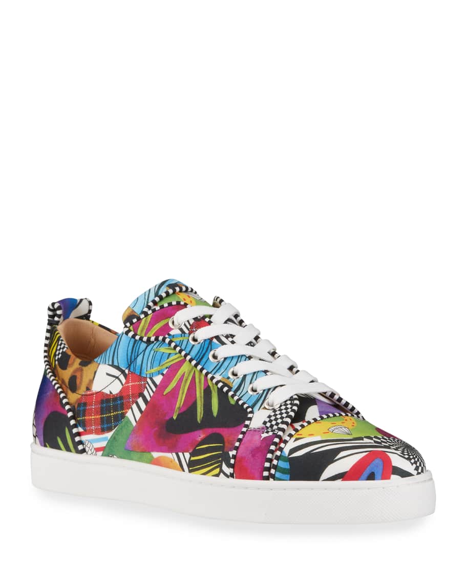 Christian Louboutin Louis Junior Camouflage-jacquard Leather Trainers