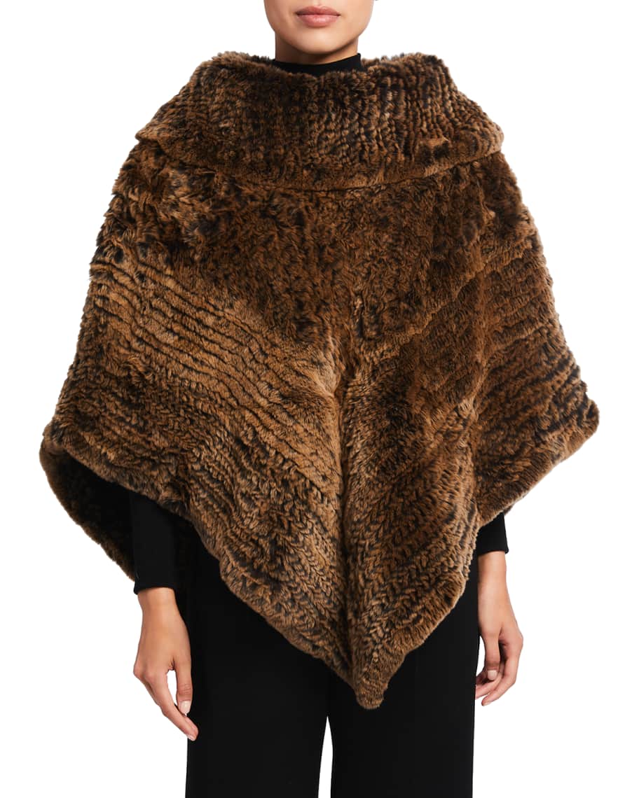 La Fiorentina Cowl-Neck Knitted Fur Poncho | Neiman Marcus