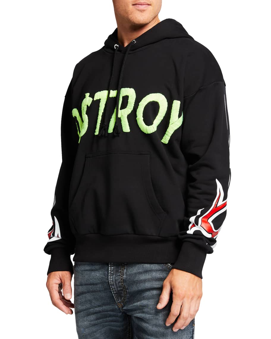 Diesel Men's S-Alby-X6 Destroy Embroidered Graphic Hoodie | Neiman Marcus