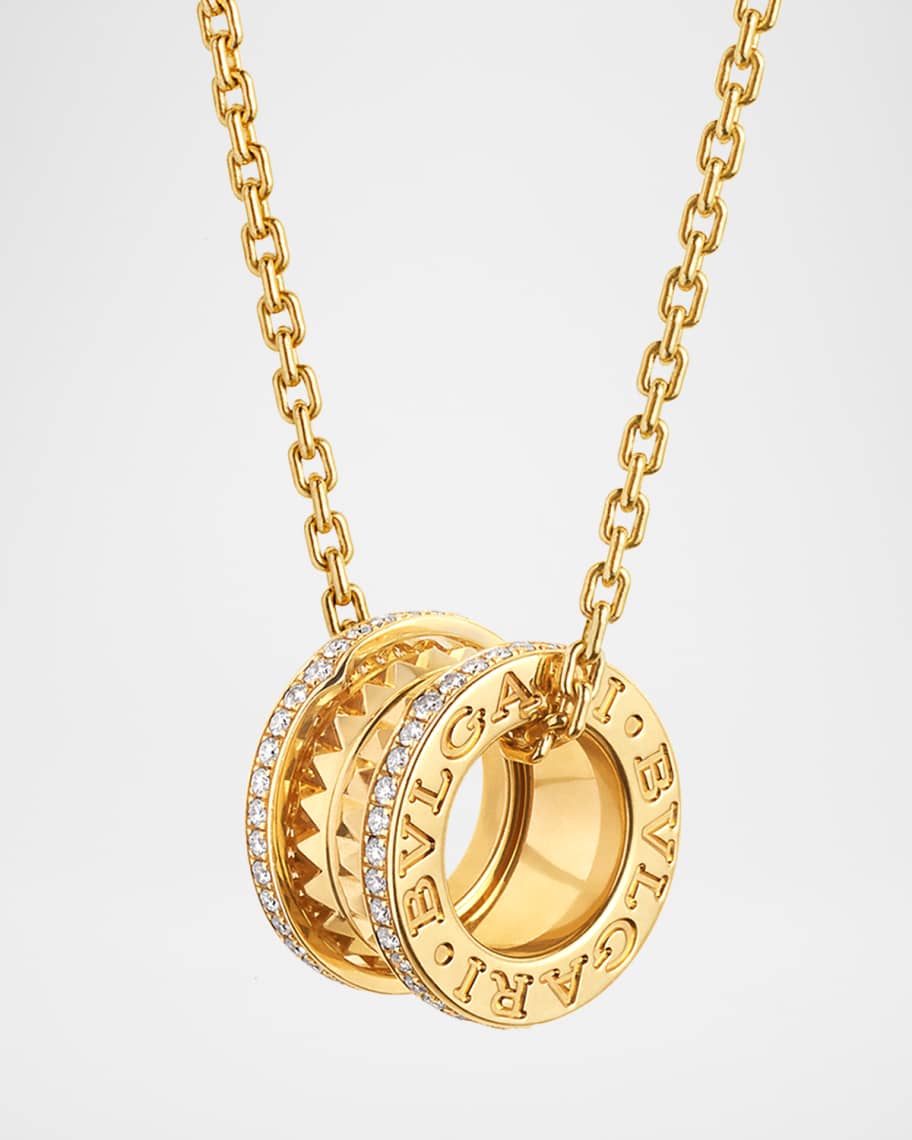 BVLGARI B.zero1 18k Studded Diamond Spiral Necklace | Neiman Marcus