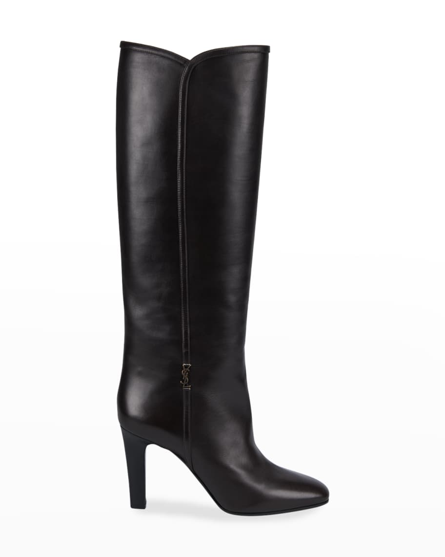 Saint Laurent Jane Leather Knee Boots | Neiman Marcus