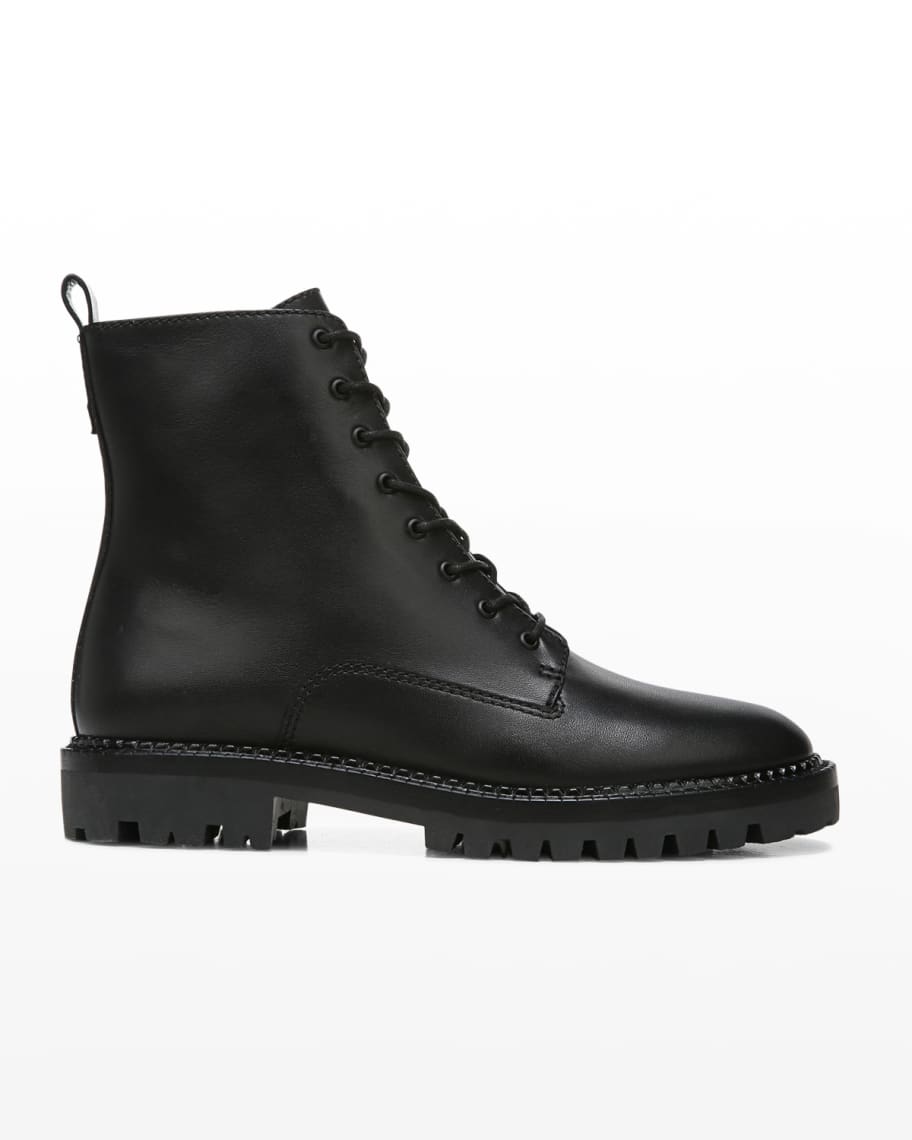 Vince Cabria Lug-Sole Leather Water-Repellant Combat Boots | Neiman Marcus