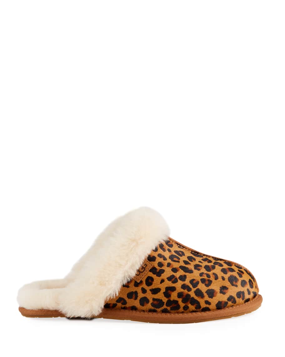 white leopard print ugg slippers