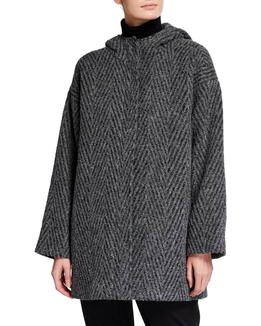 Eileen fisher chevron coat sale