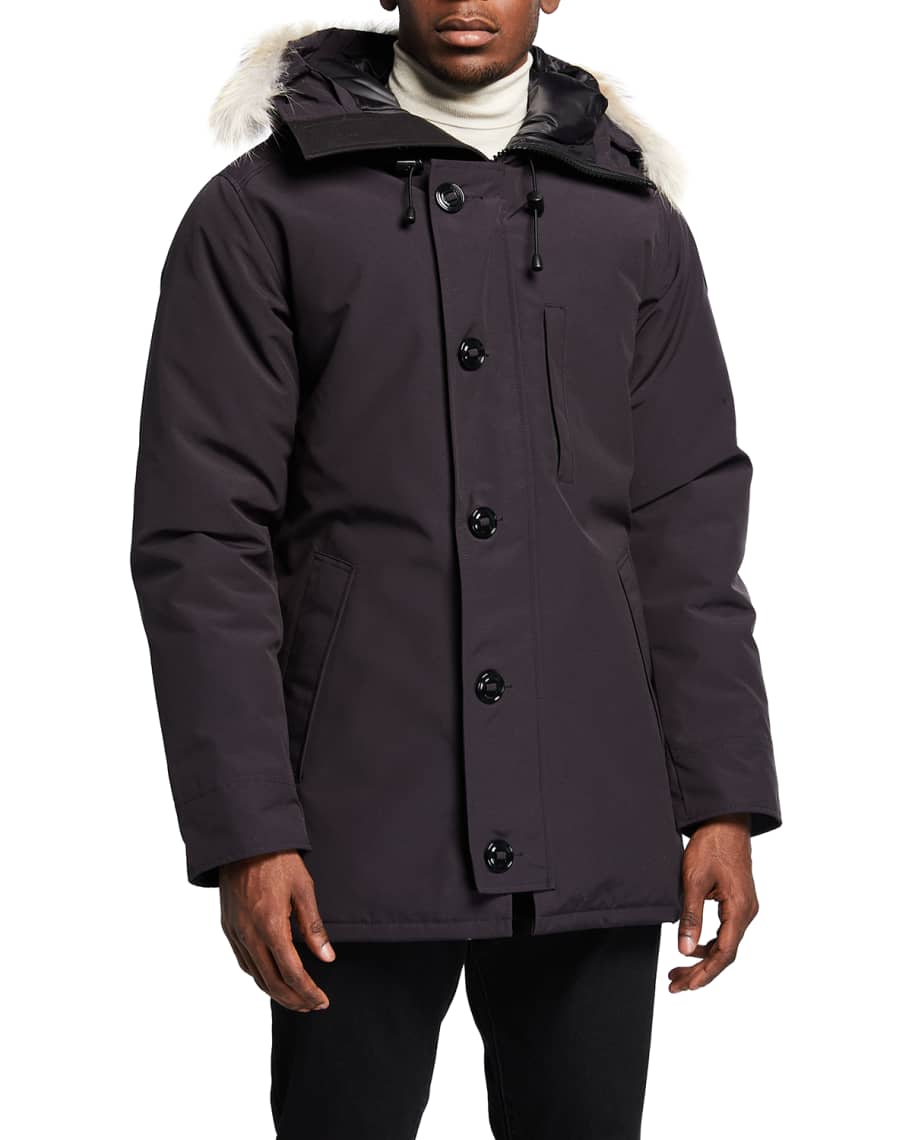 Canada Goose Men's Chateau Parka w/ Fur Trim | Neiman Marcus