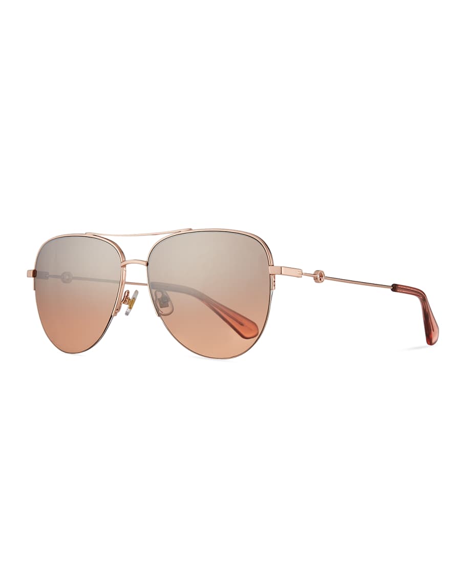 kate spade new york maisie stainless steel aviator sunglasses, pink ...