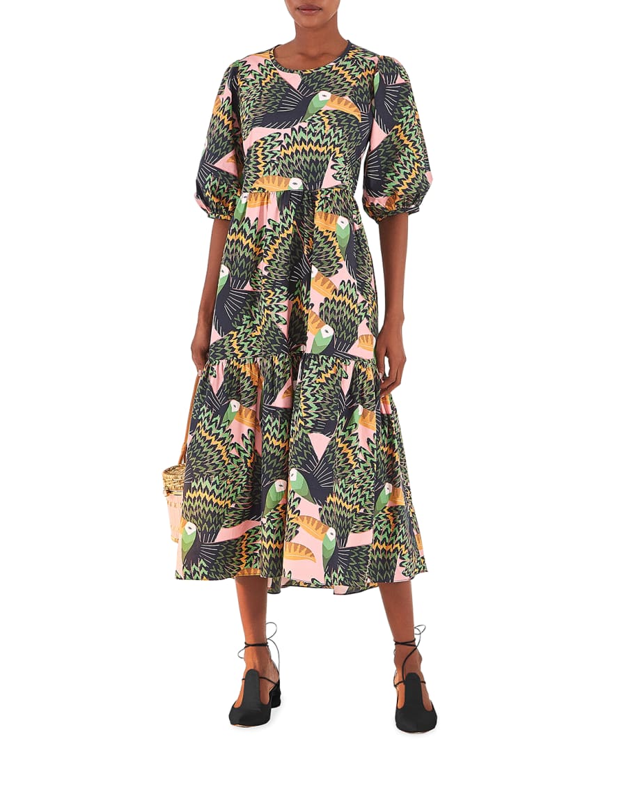 Farm Rio Tucani Printed Midi Dress | Neiman Marcus