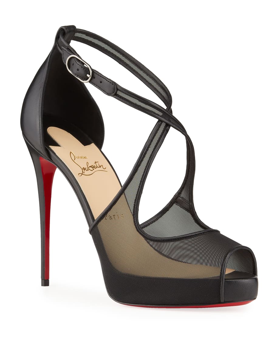 mariacar mesh red sole platform sandals