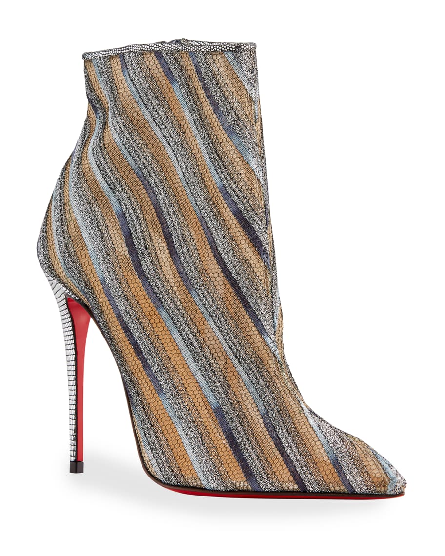Christian Louboutin Gipsy Multicolored Zip Red Sole Booties | Neiman Marcus
