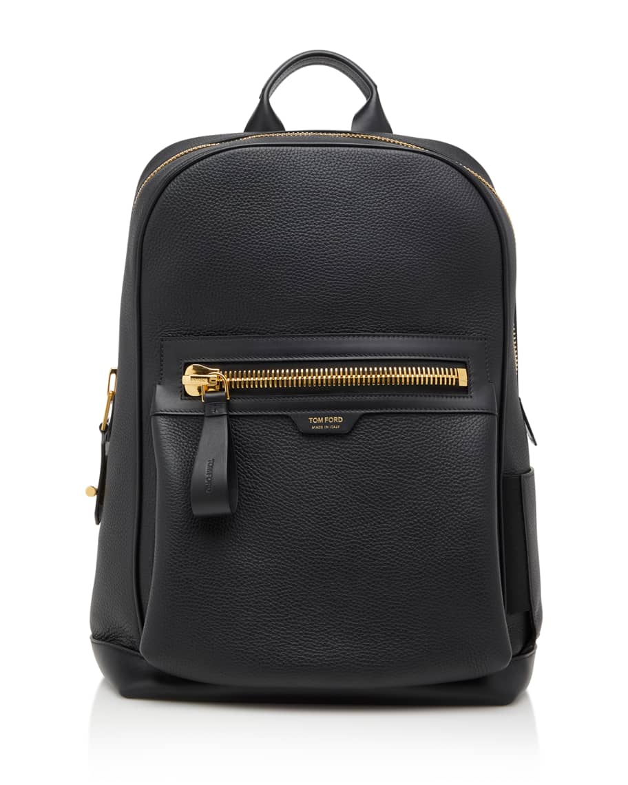 TOM FORD Men's Large Calf Leather Backpack, Black | Neiman Marcus