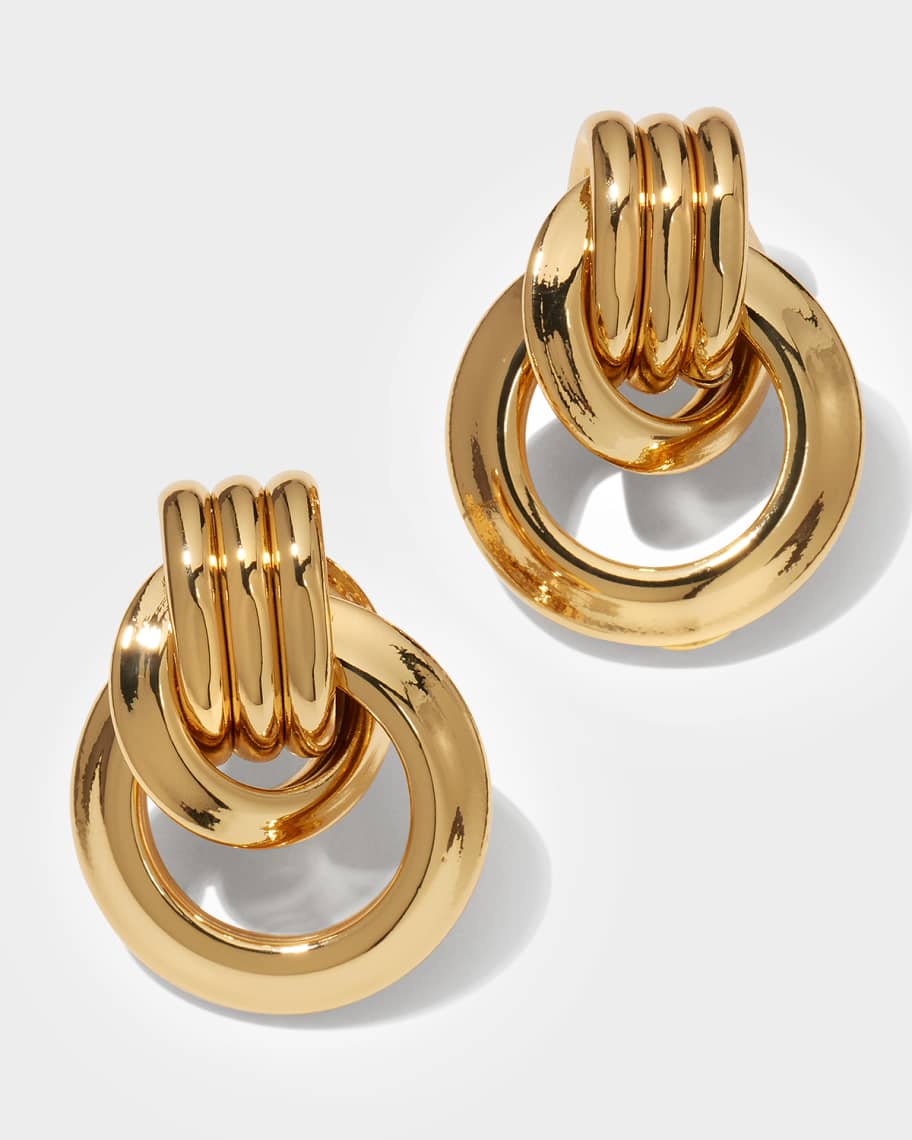 LOUIS VUITTON Petit Louis Earrings Gold Brass