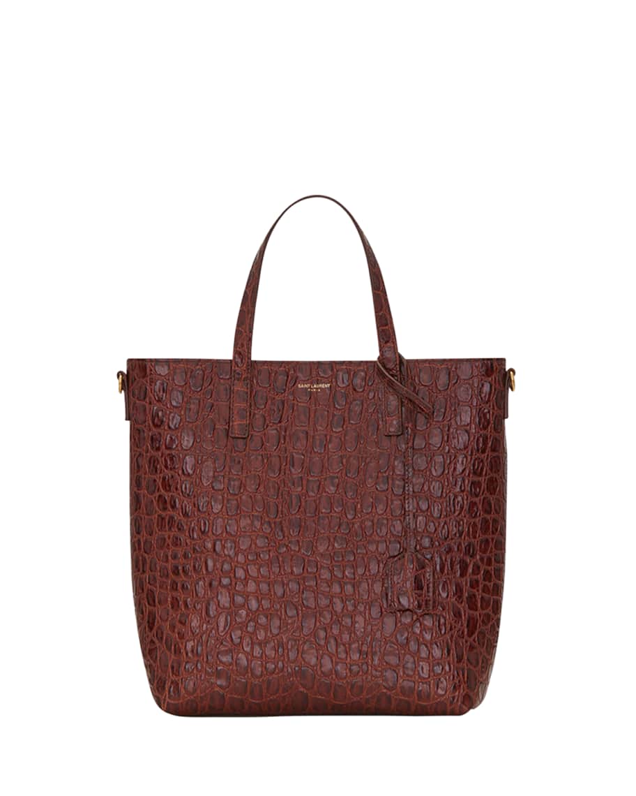 Saint Laurent YSL Toy Shopping Stamped Croc Tote Bag Neiman Marcus