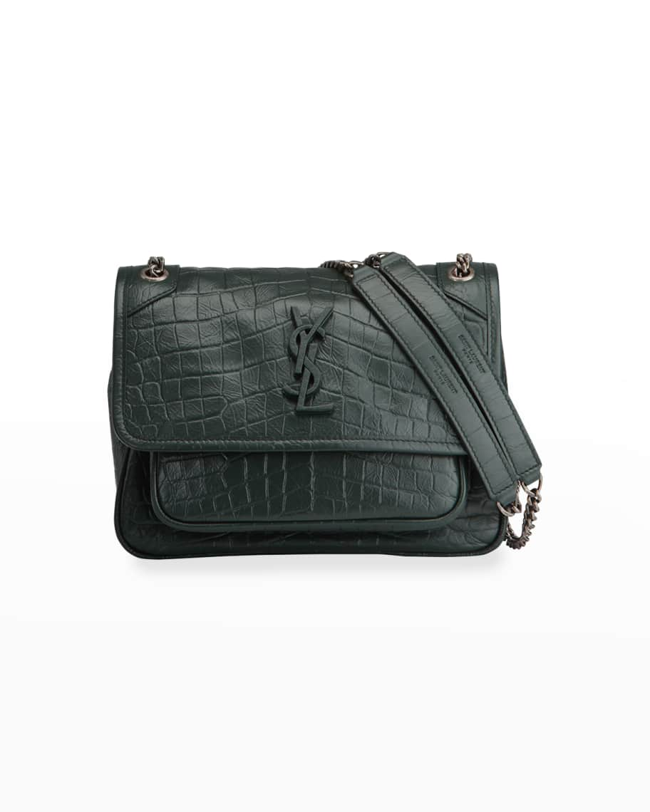 Saint Laurent Niki Baby Mock Croc Shoulder Bag