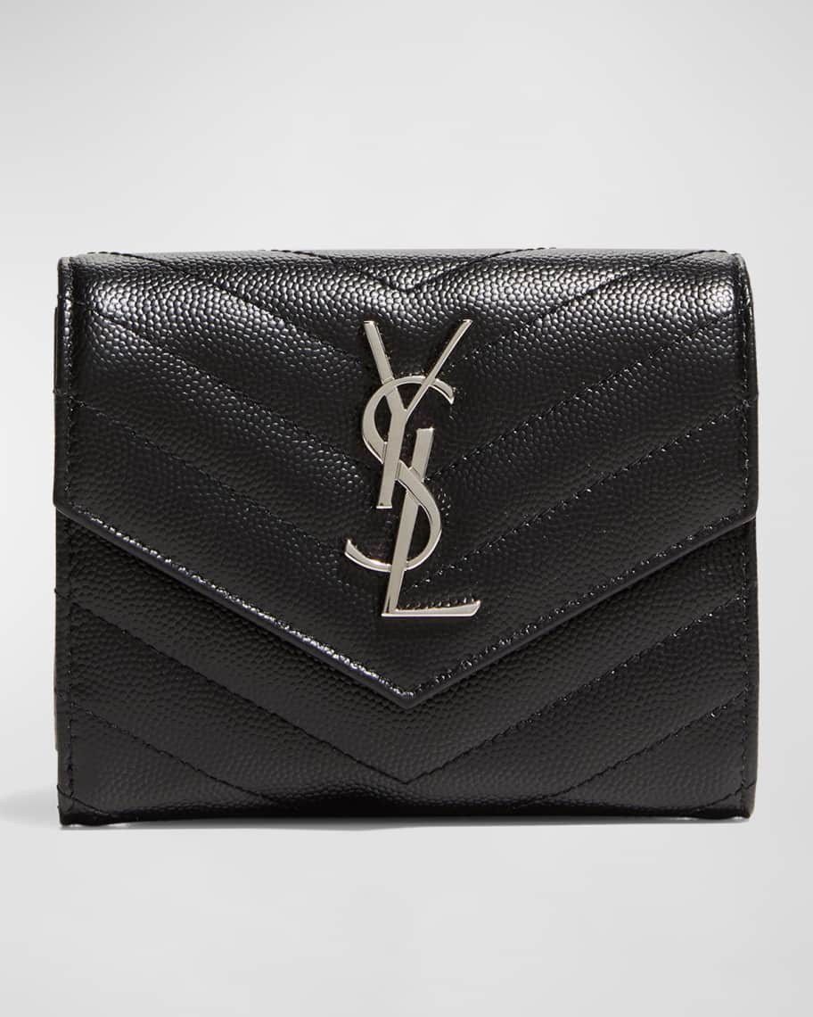 Saint Laurent Monogram YSL Compact Tri-Fold Wallet | Neiman Marcus