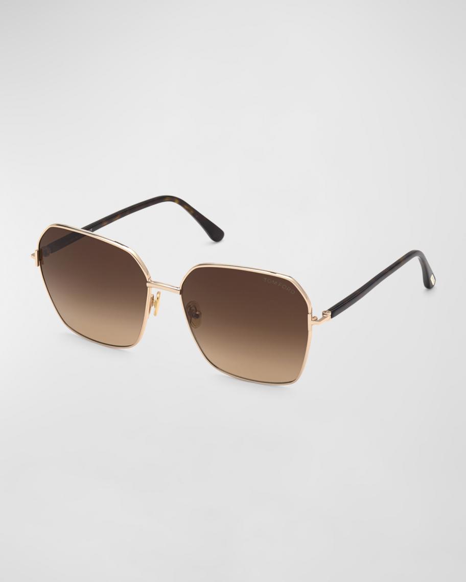 Tom Ford Claudia Gold and Brown Aviator Sunglasses Tom Ford - Claudia Sunglasses - FT0839 - 6252F – Blond Genius main image 4