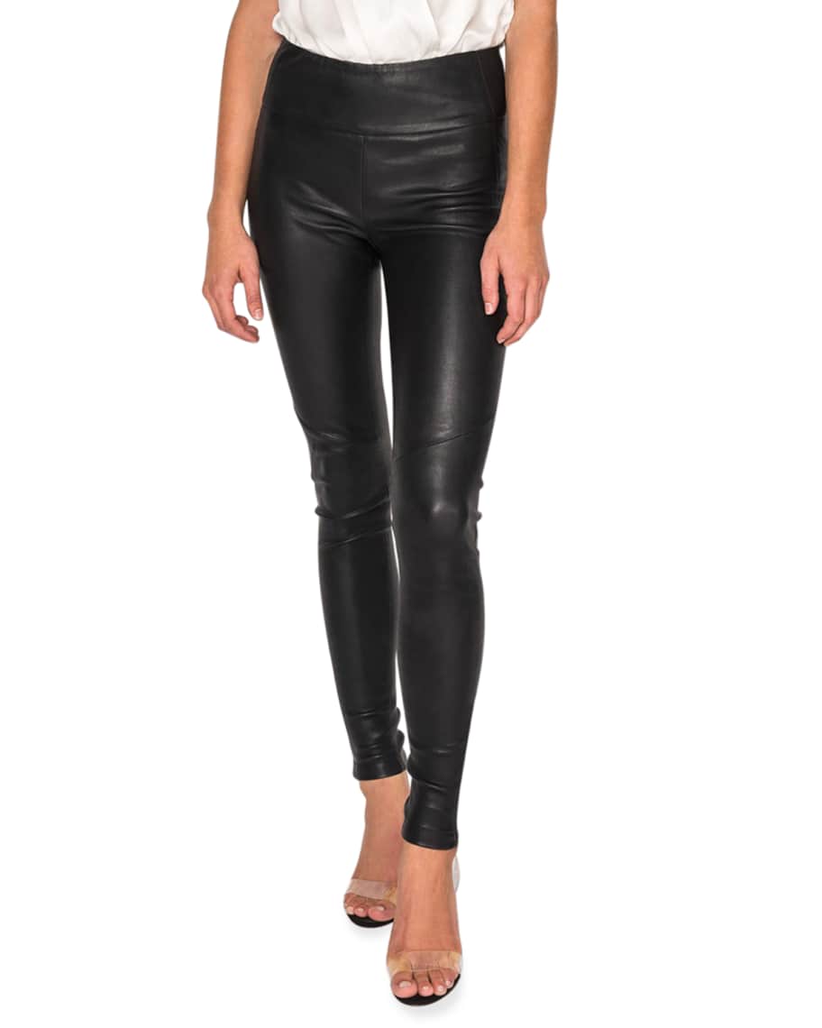LaMarque Ama Stretch Lamb Leather Leggings Neiman Marcus