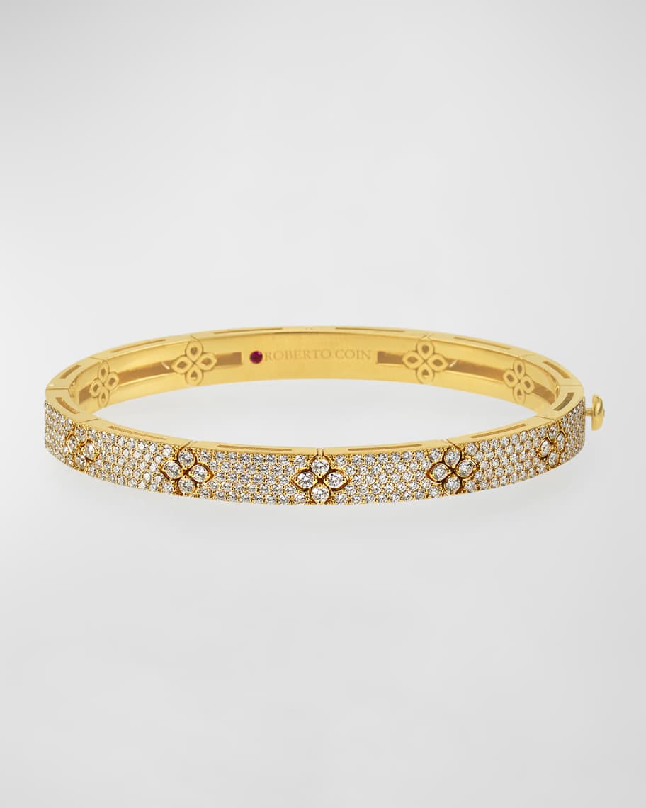 Roberto Coin 18k Yellow Gold Diamond Pave Bangle | Neiman Marcus