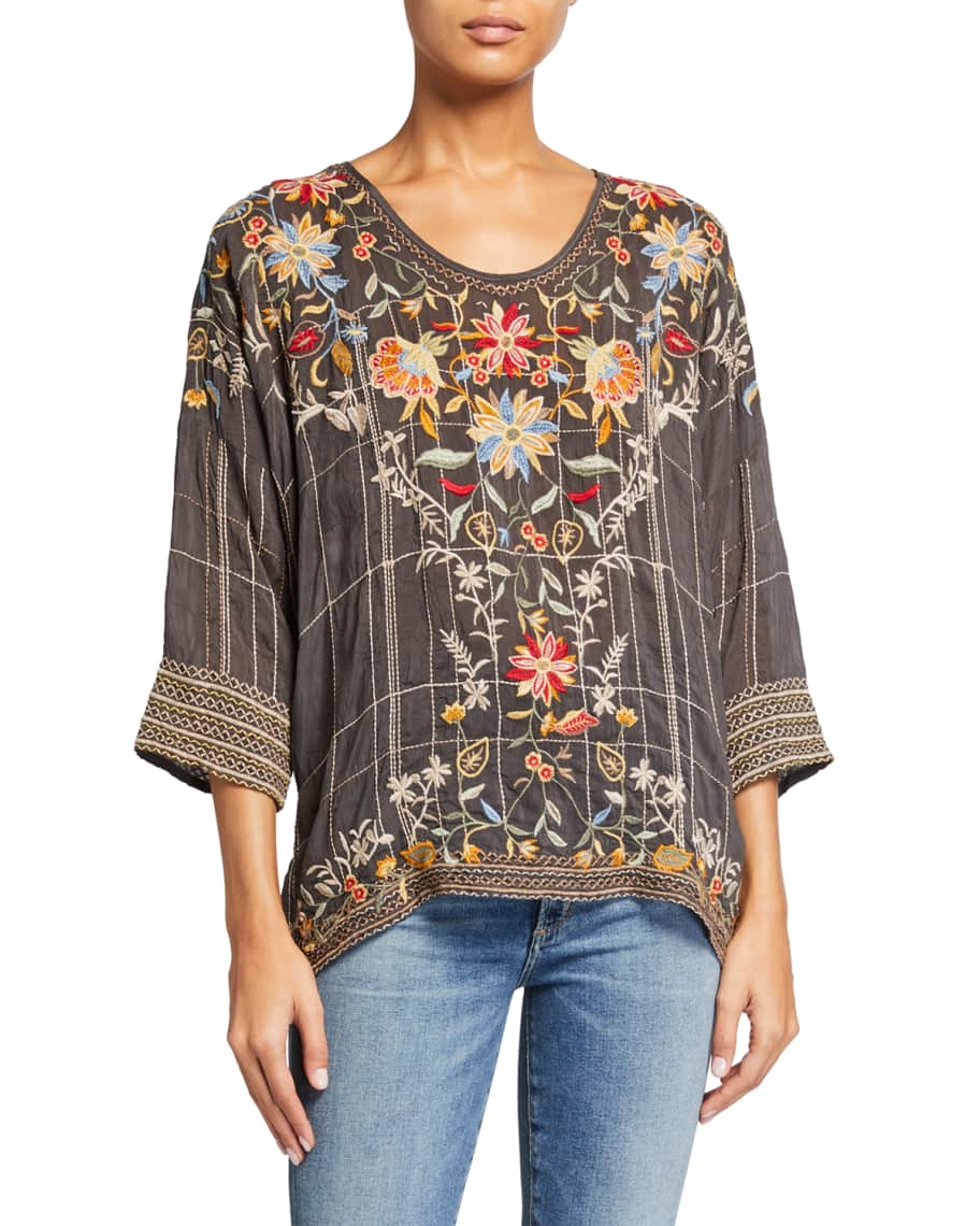 Johnny Was Sienna Floral Embroidered