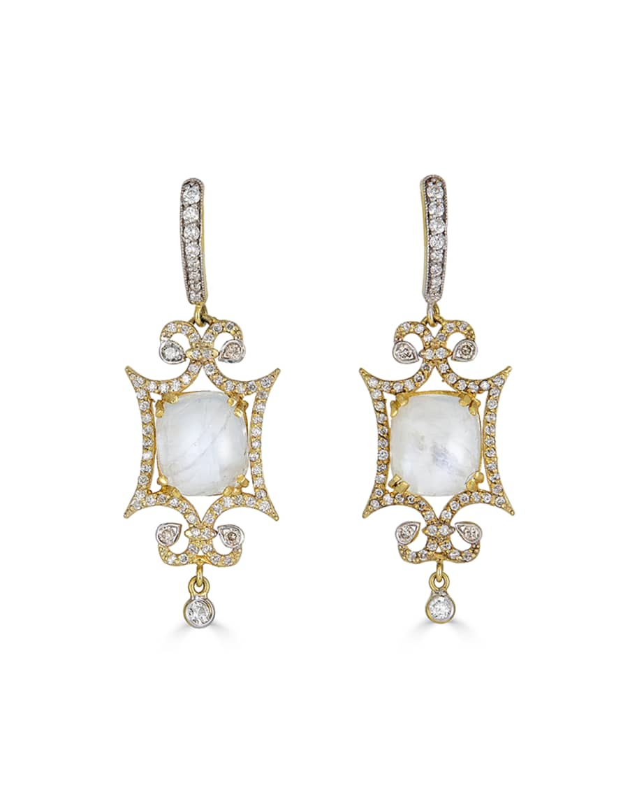 Tanya Farah Royal Couture Small Moonstone and Diamond Earrings | Neiman ...