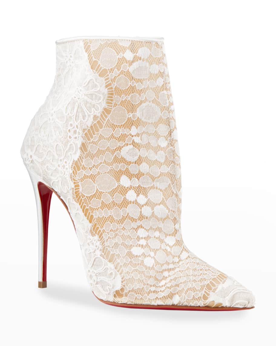 Christian Louboutin Gipsy Lace Red Sole Stiletto Booties | Neiman Marcus