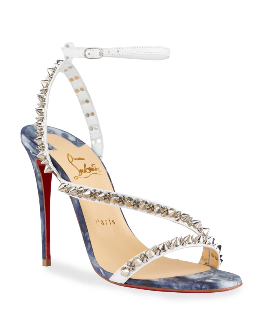 christian louboutin mafaldina spike denim sandals