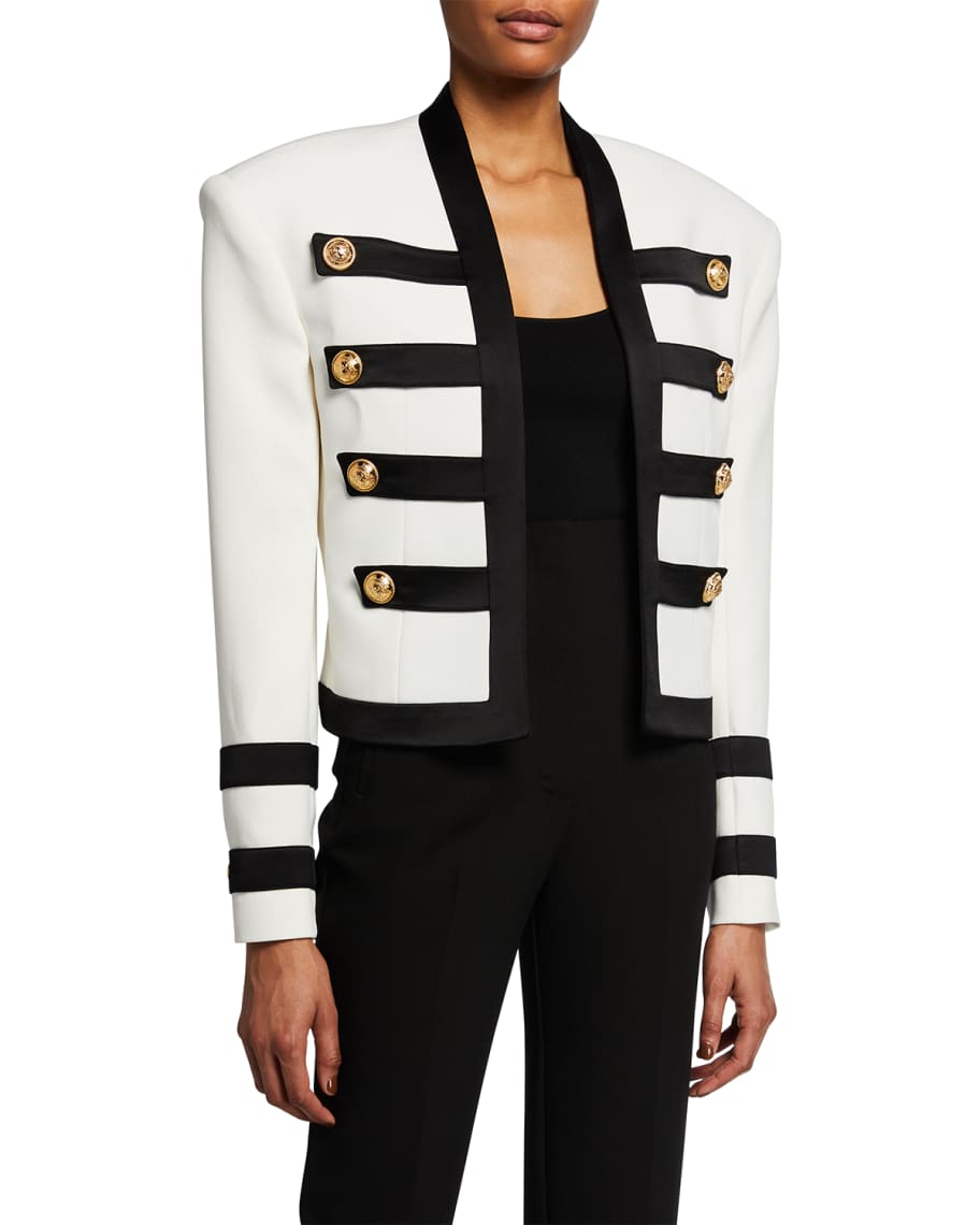 fad Diagnose kaskade Balmain Military Crepe Jacket | Neiman Marcus