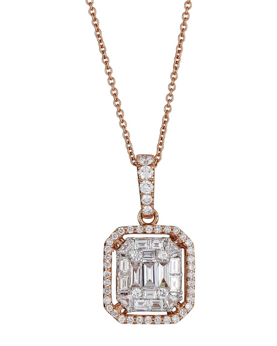 Zydo Luminal 18k Rose Gold Mixed Cut Diamond Pendant Necklace Neiman Marcus 