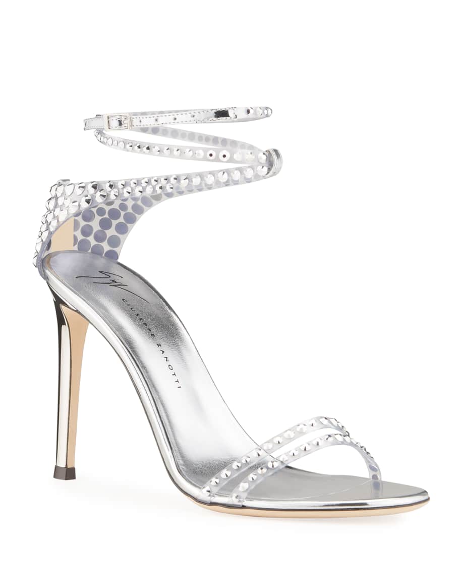 Giuseppe Zanotti Crystal Embellished Ankle-Strap Stiletto Sandals ...