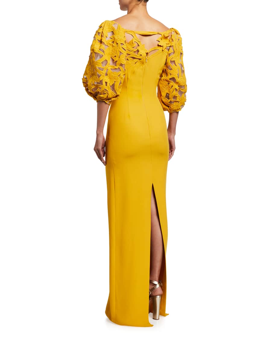 angeles puff sleeve cutout dress