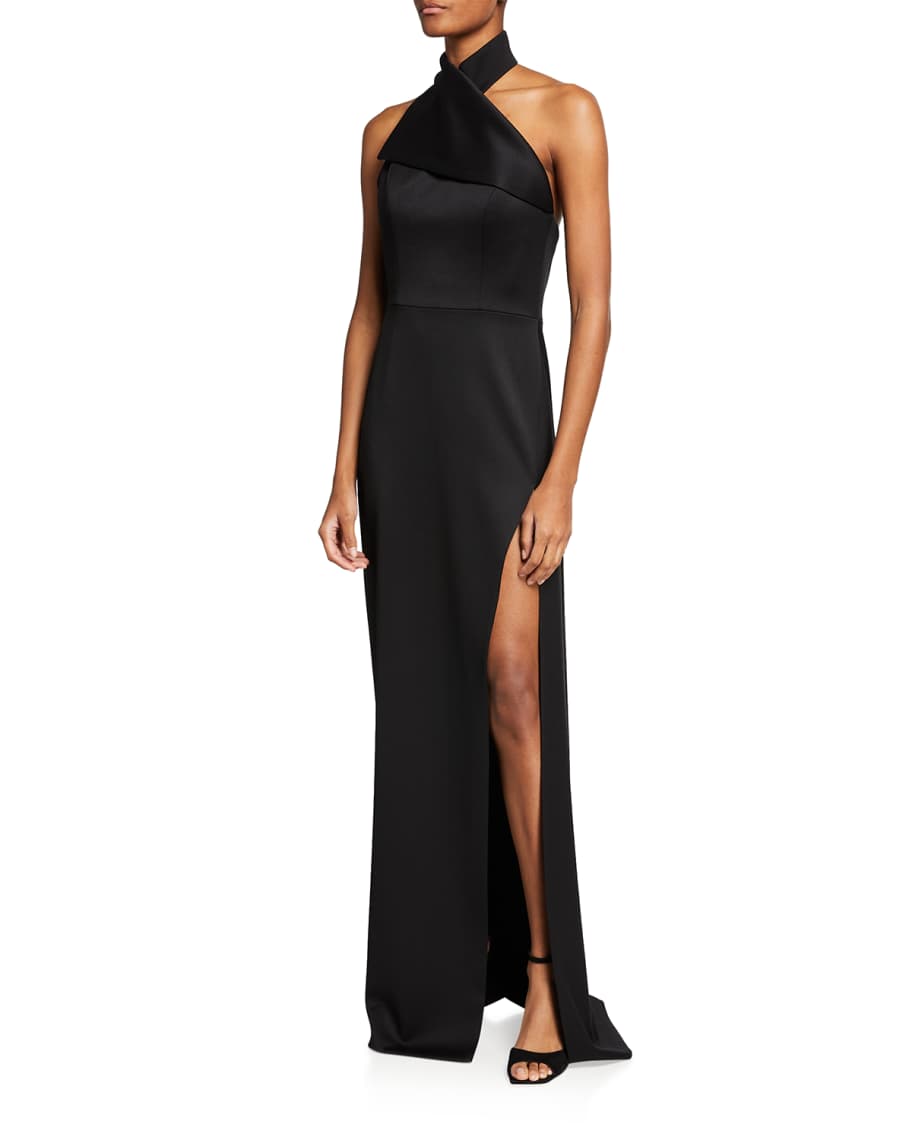 Brandon Maxwell Exclusive Draped Wool-Crepe Midi Dress