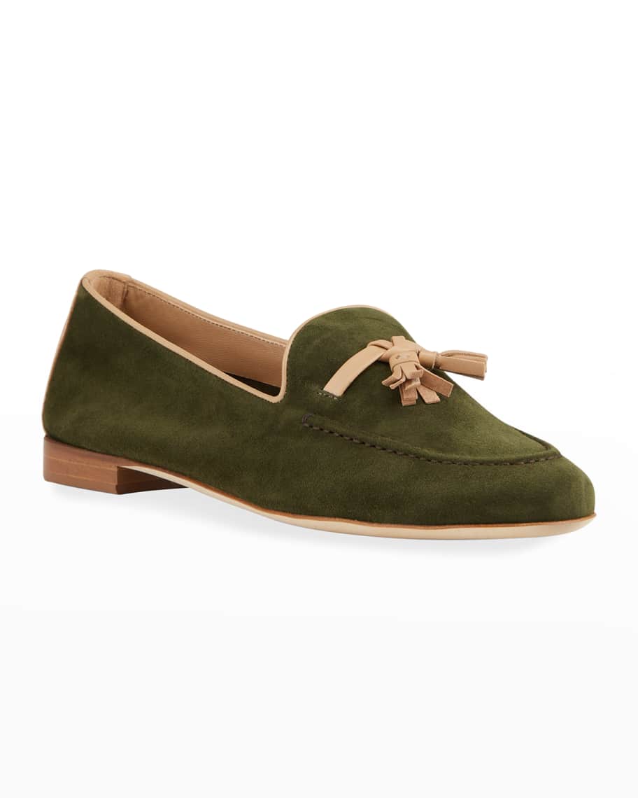 Malone Souliers Alberto Suede Leather-Tassel Loafers | Neiman Marcus