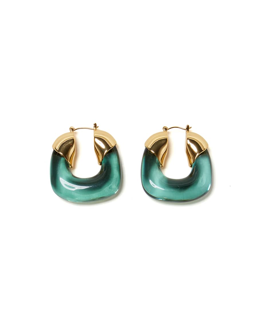 Lizzie Fortunato Acrylic Hoop Earrings, Green | Neiman Marcus