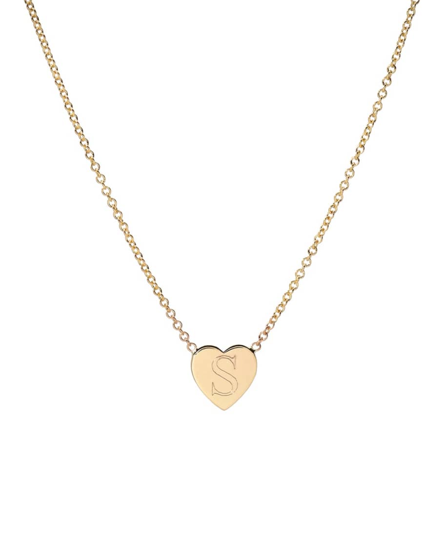 Zoe Lev Jewelry 14k Gold Initial Heart Necklace | Neiman Marcus