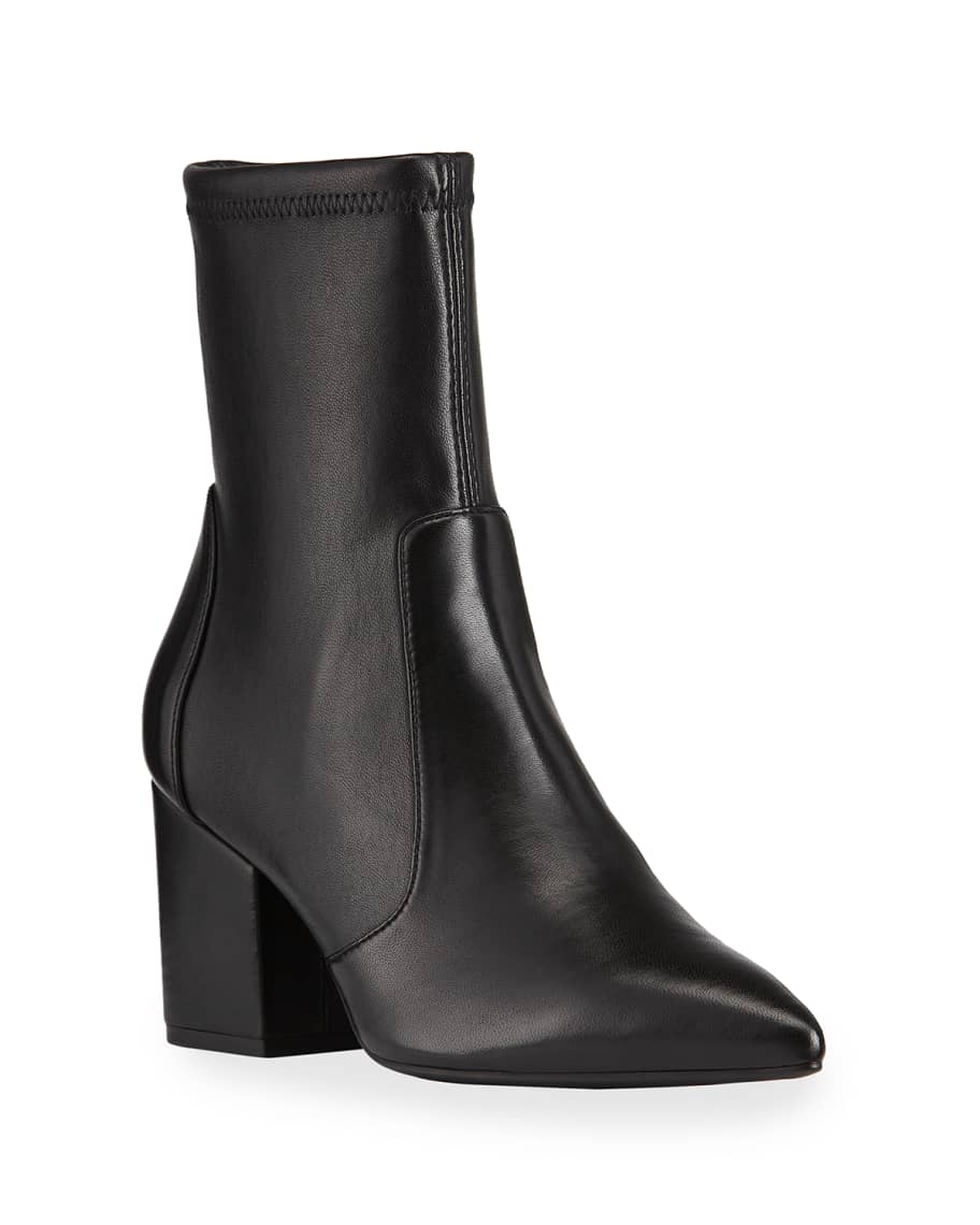 Stuart Weitzman Vernell Stretch Leather Ankle Booties | Neiman Marcus